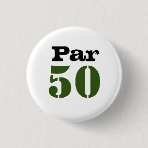 Golf Par 50ste verjaardag met nummer voor golfer g Ronde Button 3,2 Cm