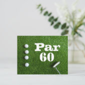 Golf Par 60th 60rd-jargon: goudverjaardag Briefkaart (Staand voorkant)