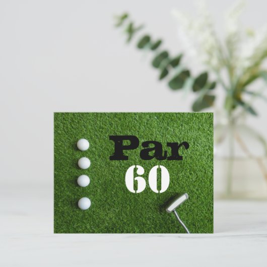Golf Par 60th 60rd-jargon: goudverjaardag Briefkaart (Staand voorkant)