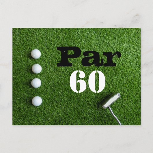 Golf Par 60th 60rd-jargon: goudverjaardag Briefkaart (Voorkant)