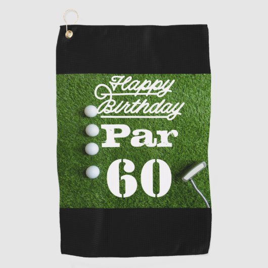 Golf Par 60th 60rd-jargon: goudverjaardag Golfhanddoek (Voorkant)