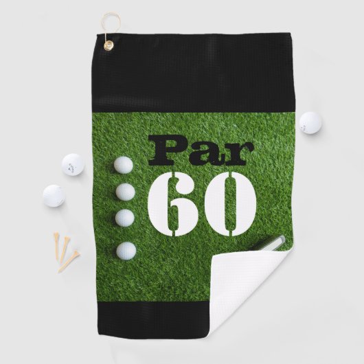 Golf Par 60th 60rd-jargon: goudverjaardag Golfhanddoek (Insitu)