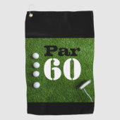Golf Par 60th 60rd-jargon: goudverjaardag Golfhanddoek (Voorkant)