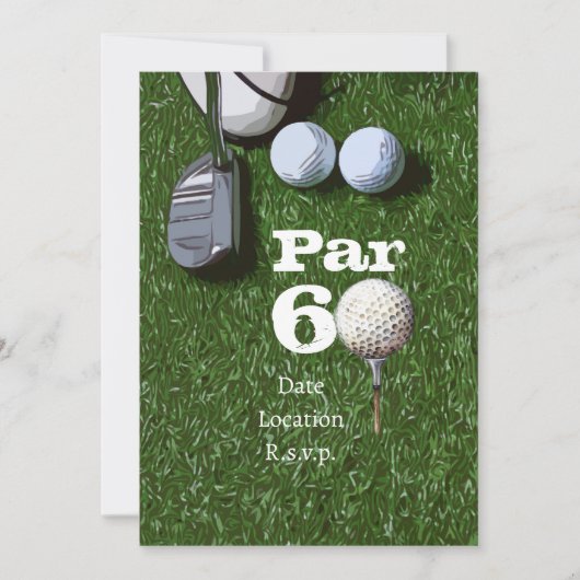 Golf Par 60th 60rd-jargon: goudverjaardag Kaart (Voorkant)