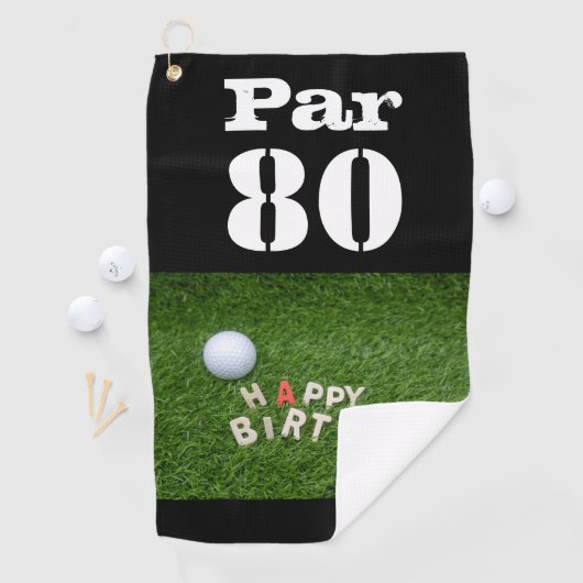 Golf Par 80e tachtig jaar oud golfer verjaardag Golfhanddoek (Insitu)