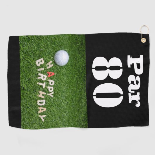 Golf Par 80e tachtig jaar oud golfer verjaardag Golfhanddoek (Horizontaal)