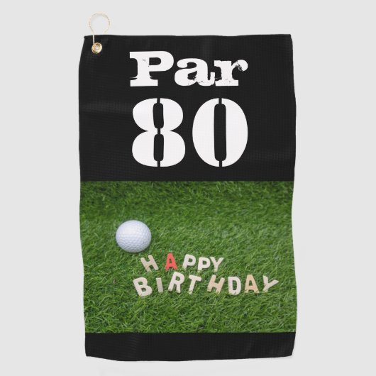 Golf Par 80e tachtig jaar oud golfer verjaardag Golfhanddoek (Voorkant)