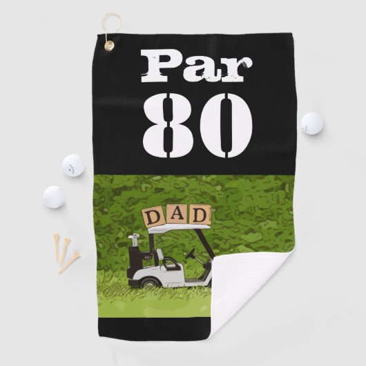Golf Par 80e tachtig jaar oud golfer verjaardag va Golfhanddoek (Insitu)