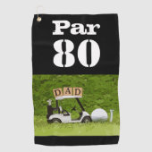Golf Par 80e tachtig jaar oud golfer verjaardag va Golfhanddoek (Voorkant)
