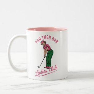 Golf Par Dan Bar Damesclub Golf Golfer Meisje Tweekleurige Koffiemok