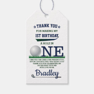 Golf PAR-T-SHIRT 1e verjaardag Cadeaulabel