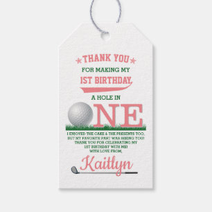 Golf PAR-T-SHIRT 1e verjaardag Cadeaulabel