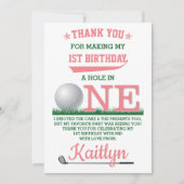 Golf PAR-T-SHIRT 1e verjaardag Hartelijk dank Bedankkaart (Voorkant)