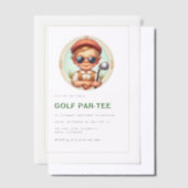  Golf Par-T-shirt 1e Verjaardag Jongen Vellum Uitnodigingen (Offset)