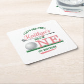 Golf PAR-T-SHIRT 1e verjaardag Kartonnen Onderzetters (Schuin)