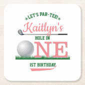 Golf PAR-T-SHIRT 1e verjaardag Kartonnen Onderzetters (Voorkant)