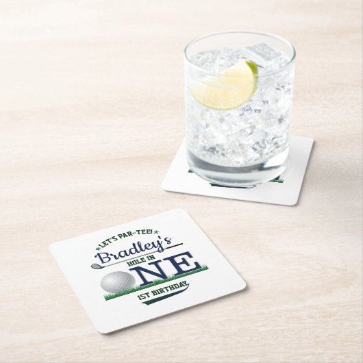 Golf PAR-T-SHIRT 1e verjaardag Kartonnen Onderzetters (Insitu)