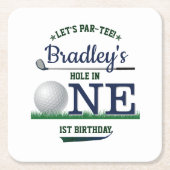 Golf PAR-T-SHIRT 1e verjaardag Kartonnen Onderzetters (Voorkant)