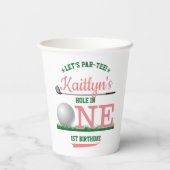 Golf PAR-T-SHIRT 1e verjaardag Papieren Bekers (Achterkant)