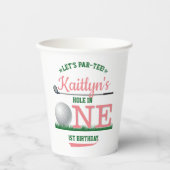 Golf PAR-T-SHIRT 1e verjaardag Papieren Bekers (Voorkant)