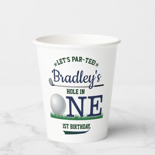 Golf PAR-T-SHIRT 1e verjaardag Papieren Bekers (Voorkant)