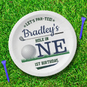 Golf PAR-T-SHIRT 1e verjaardag Papieren Bordje
