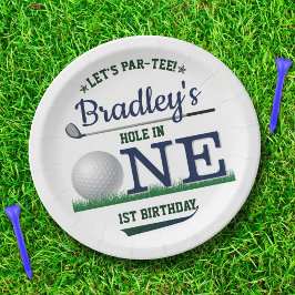 Golf PAR-T-SHIRT 1e verjaardag Papieren Bordje