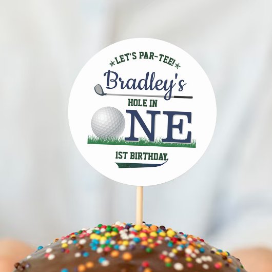 Golf PAR-T-SHIRT 1e verjaardag Ronde Sticker