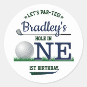Golf PAR-T-SHIRT 1e verjaardag Ronde Sticker (Voorkant)