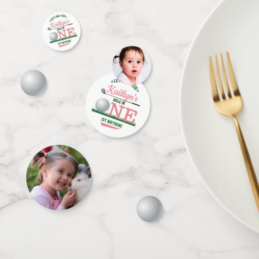 Golf PAR-T-SHIRT 1st Birthday Foto Confetti (Groep)