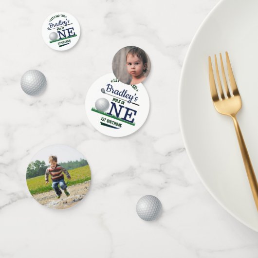 Golf PAR-T-SHIRT 1st Birthday Foto Confetti (Groep)