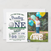 Golf PAR-T-SHIRT 1st Birthday Foto Kaart (Voorkant)