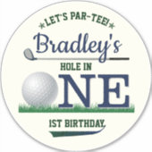 Golf PAR-T-SHIRT 1st Birthday Large 8" Sticker (Voorkant)