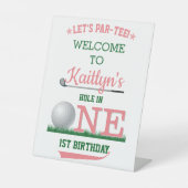Golf PAR-T-SHIRT 1st Birthday Welcome Pedestal Sig Reclamebord Met Voetstuk (Voorkant)