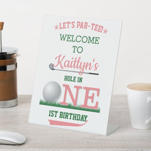 Golf PAR-T-SHIRT 1st Birthday Welcome Pedestal Sig Reclamebord Met Voetstuk (Insitu)