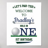 Golf PAR-T-SHIRT 1st Birthday Welcome Poster (Voorkant)