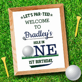 Golf PAR-T-SHIRT 1st Birthday Welcome Poster