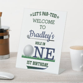 Golf PAR-T-SHIRT 1st Birthday Welcome Reclamebord Met Voetstuk