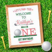 Golf PAR-T-SHIRT 1st Birthday Welcome Sign Poster