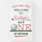 Golf PAR-T-SHIRT 1st Birthday Welcome Spandoek (Verticaal)