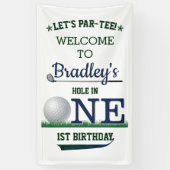 Golf PAR-T-SHIRT 1st Birthday Welcome Spandoek (Verticaal)