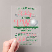 Golf PAR-T-SHIRT 2e verjaardag Acryl Uitnodigingen (Insitu (Draagbaar))