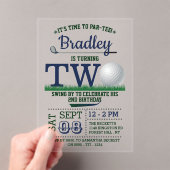 Golf PAR-T-SHIRT 2e verjaardag Acryl Uitnodigingen (Insitu (Draagbaar))