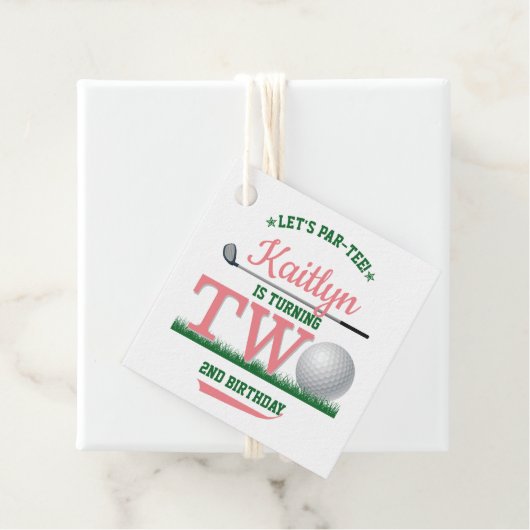 Golf PAR-T-SHIRT 2e verjaardag Bedankjes Labels (In situ)