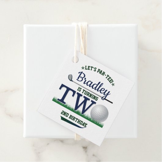 Golf PAR-T-SHIRT 2e verjaardag Bedankjes Labels (In situ)