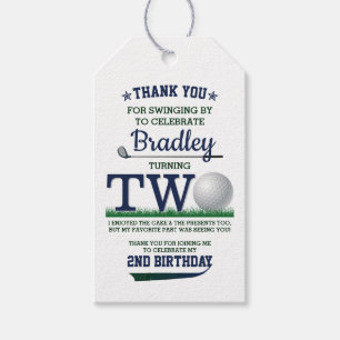 Golf PAR-T-SHIRT 2e verjaardag Cadeaulabel