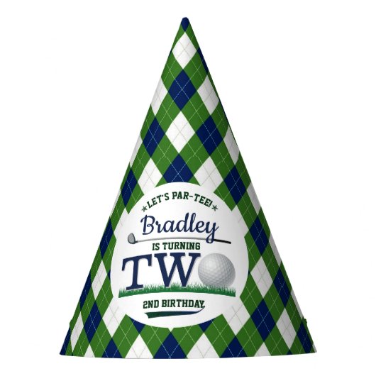 Golf PAR-T-SHIRT 2e verjaardag Feesthoedjes (Voorkant)