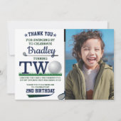 Golf PAR-T-SHIRT 2e verjaardag Foto Bedankkaart (Voorkant)