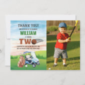 Golf PAR-T-SHIRT 2e verjaardag Foto Bedankkaart (Voorkant)