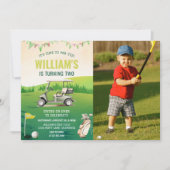 Golf PAR-T-SHIRT 2e verjaardag Foto Kaart (Voorkant)